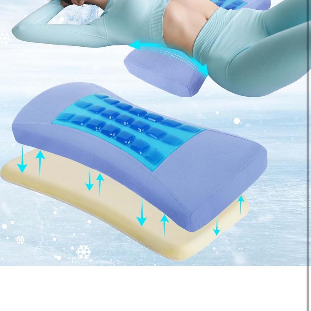 Gel Lumber Support cooling Pillow Back and stomach Sleepers- lower back pain